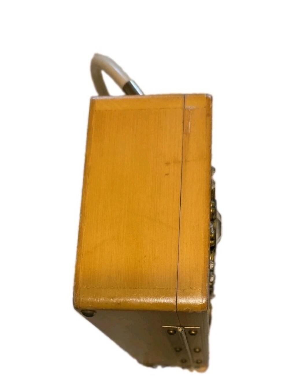 Vtg Enid Collins Tres Flores Wooden Rhinestone Handbag Box Bag Purse - Picture 8 of 13